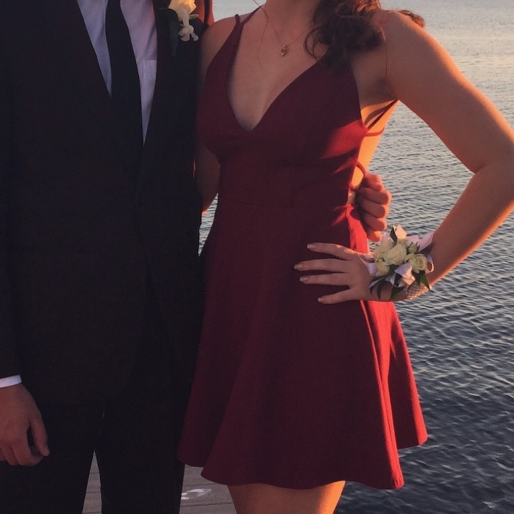 Maroon Strappy Homecoming Dress Lulus